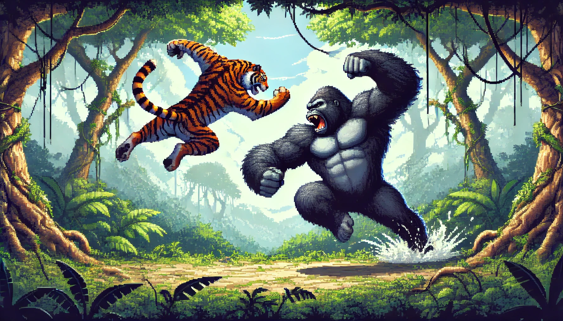 Gorilla vs Tiger